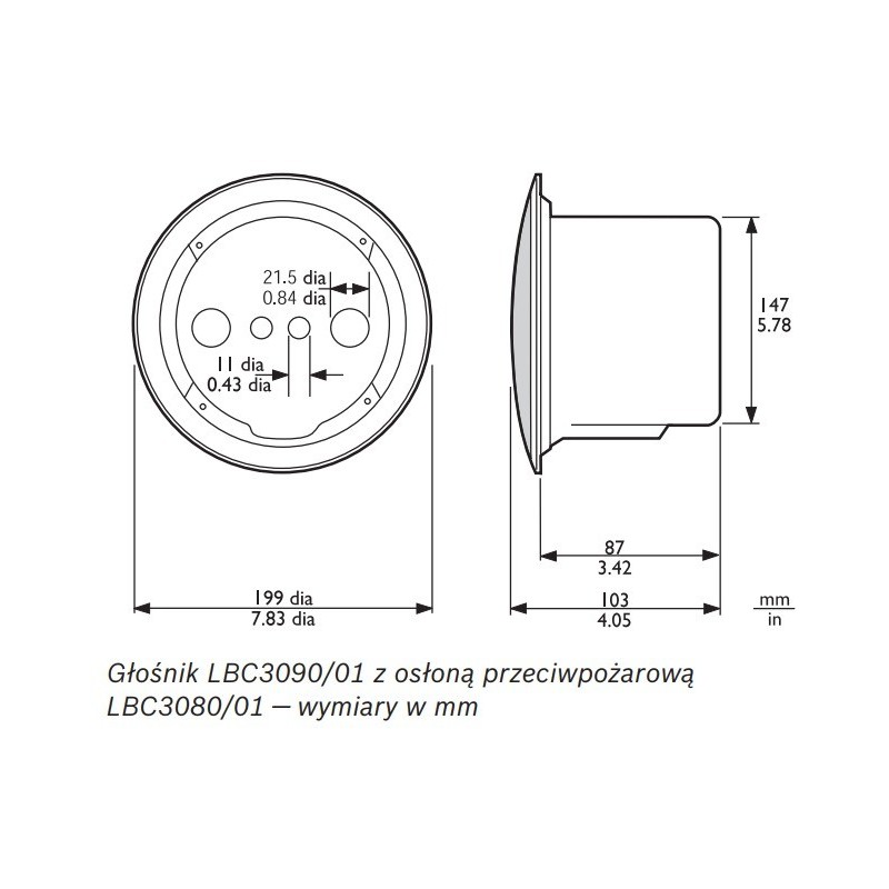 Bosch LBC3090sls01 - Głośnik Sufitowy 6W ABS