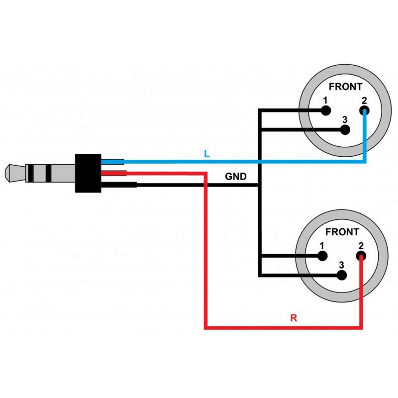 REDS AU3730BX - kabel audio Jack S - 2 XLR M 3 m