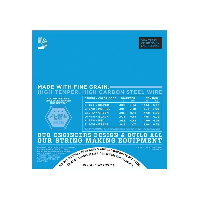 D`ADDARIO EXP 120 - struny do git. elektrycznej