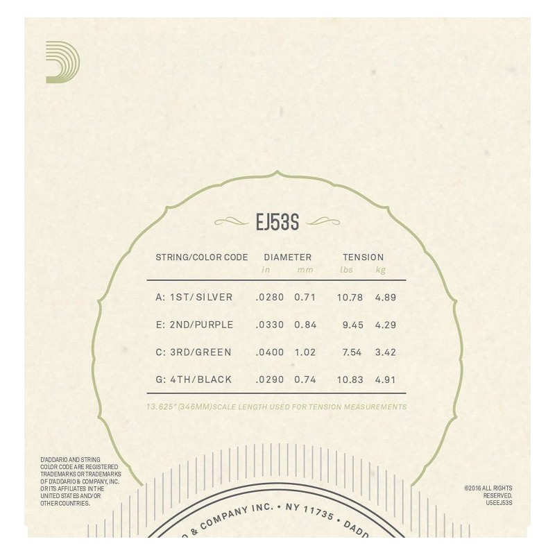 D`ADDARIO EJ53S - struny do ukulele sopran