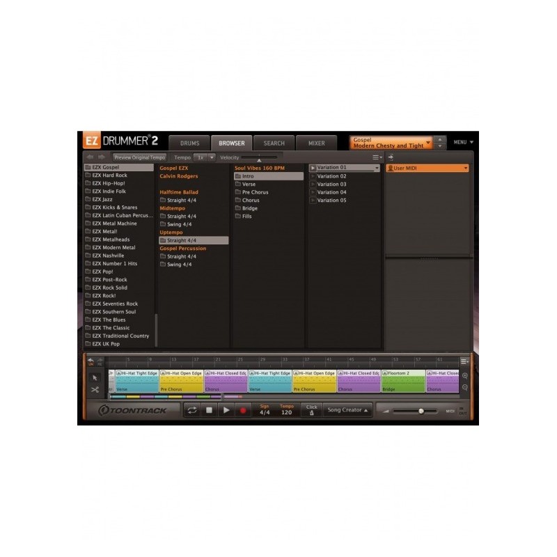 Toontrack Gospel EZX - Brzmienia