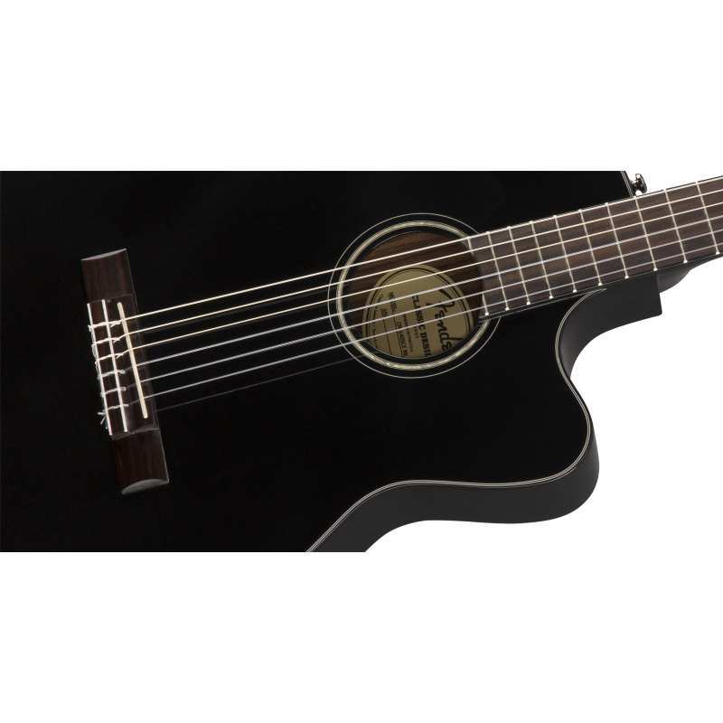 Fender CN-140SCE Nylon, Blk w/case WN - 4