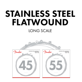 Fender Stainless 9050's Bass Strings, Stainless Steel Flatwound, 9050L .045-.100 Gauges, (4) - 1