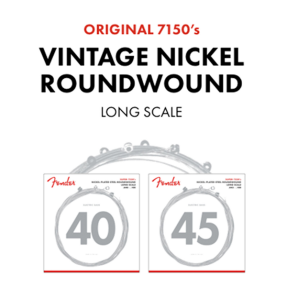 Fender Original 7150 Bass Strings, Pure Nickel, Roundwound, Long Scale, 7150ML .045-.100 Gauges, (4) - 1