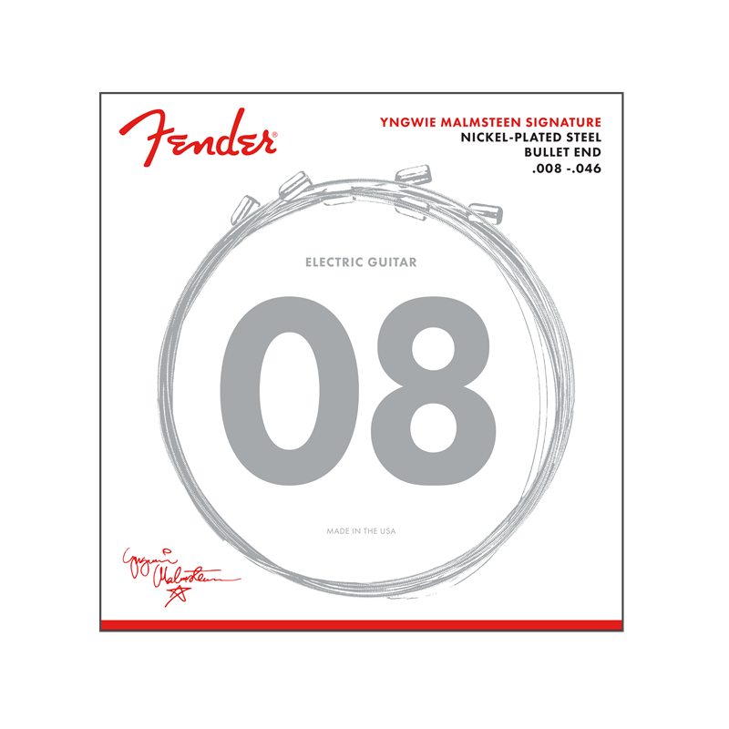 Fender Yngwie Malmsteen Signature Electric Guitar Strings, .008-.046 Gauges, Nickel-Plated Steel - 1