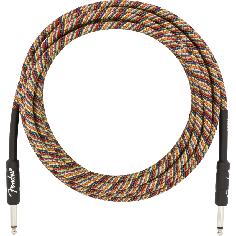 Fender 18.6' Festival Instrument Cable, Pure Hemp, Rainbow - 1