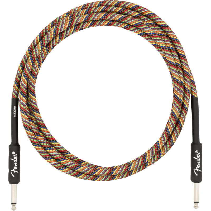 Fender 10' Festival Instrument Cable, Pure Hemp, Rainbow - 1