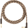 Fender 10' Angled Festival Instrument Cable, Pure Hemp, Brown Stripe - 1