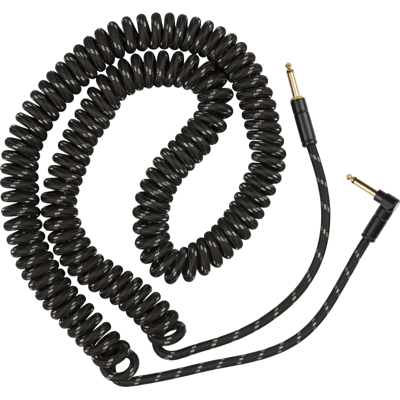 Fender Deluxe Coil Cable, 30', Black Tweed - 1