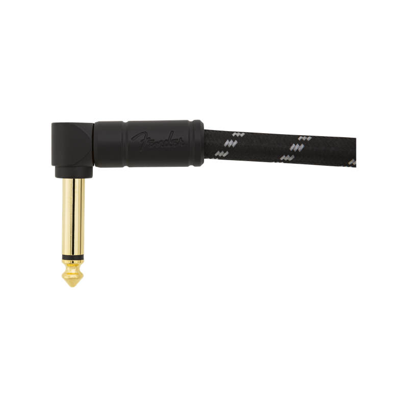 Fender Deluxe Series Instrument Cables (2-Pack), Angle/Angle, 6", Black Tweed - 2