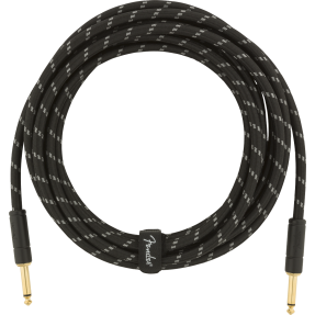 Fender Deluxe Series Instrument Cable, Straight/Straight, 15', Black Tweed - 1