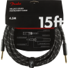 Fender Deluxe Series Instrument Cable, Straight/Straight, 15', Black Tweed - 3