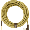 Fender Deluxe Series Instrument Cable, Straight/Angle, 25', Tweed - 1