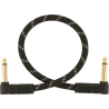 Fender Deluxe Series Instrument Cable, Angle/Angle, 1', Black Tweed - 1