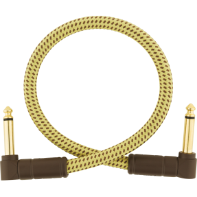 Fender Deluxe Series Instrument Cable, Angle/Angle, 1', Tweed - 1