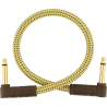 Fender Deluxe Series Instrument Cable, Angle/Angle, 1', Tweed - 1