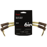 Fender Deluxe Series Instrument Cables (2-Pack), Angle/Angle, 6", Tweed - 3