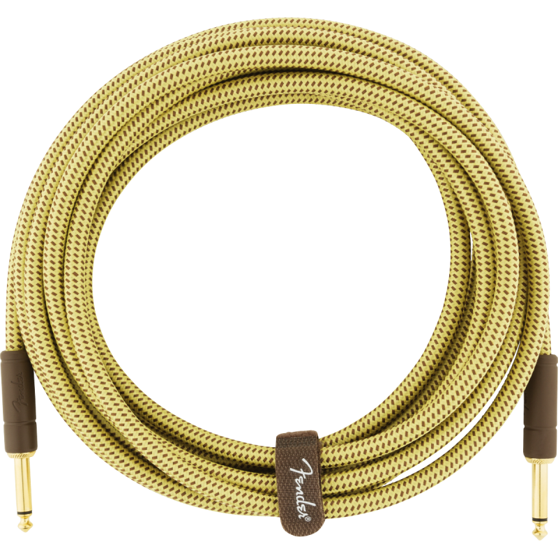 Fender Deluxe Series Instrument Cable, Straight/Straight, 15', Tweed - 1