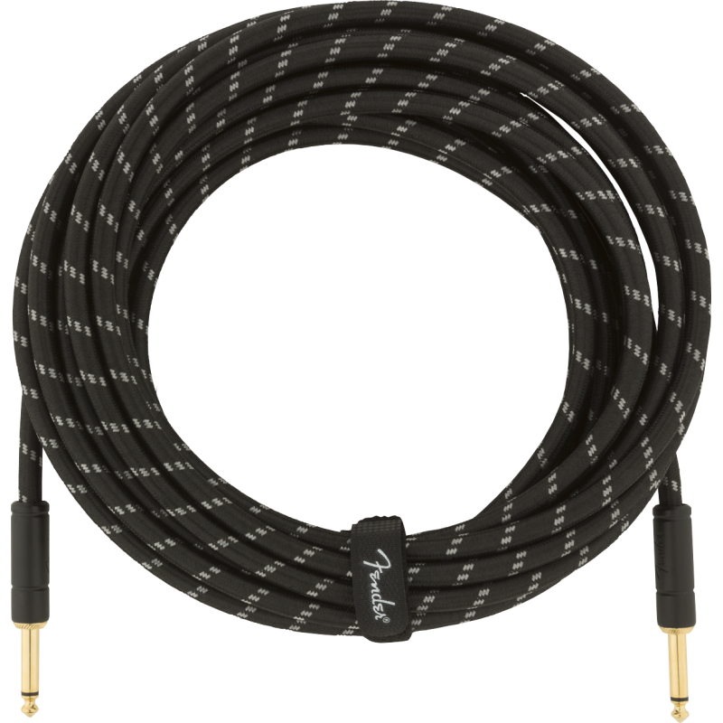 Fender Deluxe Series Instrument Cable, Straight/Straight, 25', Black Tweed - 1
