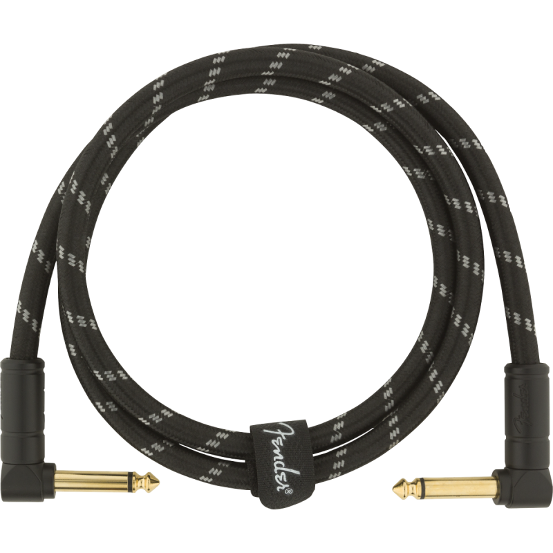 Fender Deluxe Series Instrument Cable, Angle/Angle, 3', Black Tweed - 1
