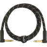 Fender Deluxe Series Instrument Cable, Angle/Angle, 3', Black Tweed - 1