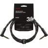 Fender Deluxe Series Instrument Cable, Angle/Angle, 3', Black Tweed - 3