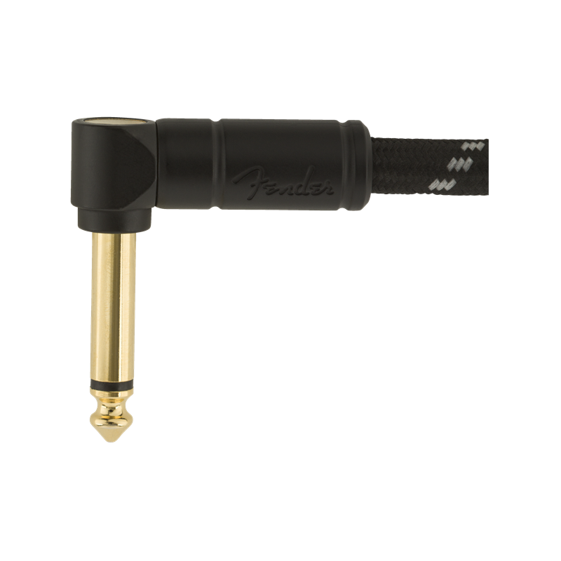 Fender Deluxe Series Instrument Cable, Straight/Angle, 25', Black Tweed - 3