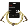 Fender Deluxe Series Instrument Cable, Angle/Angle, 3', Tweed - 3