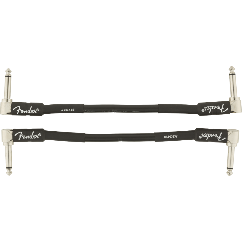 Fender Professional Series Instrument Cable 2-Pack, Angle/Angle, 6", Black - 1