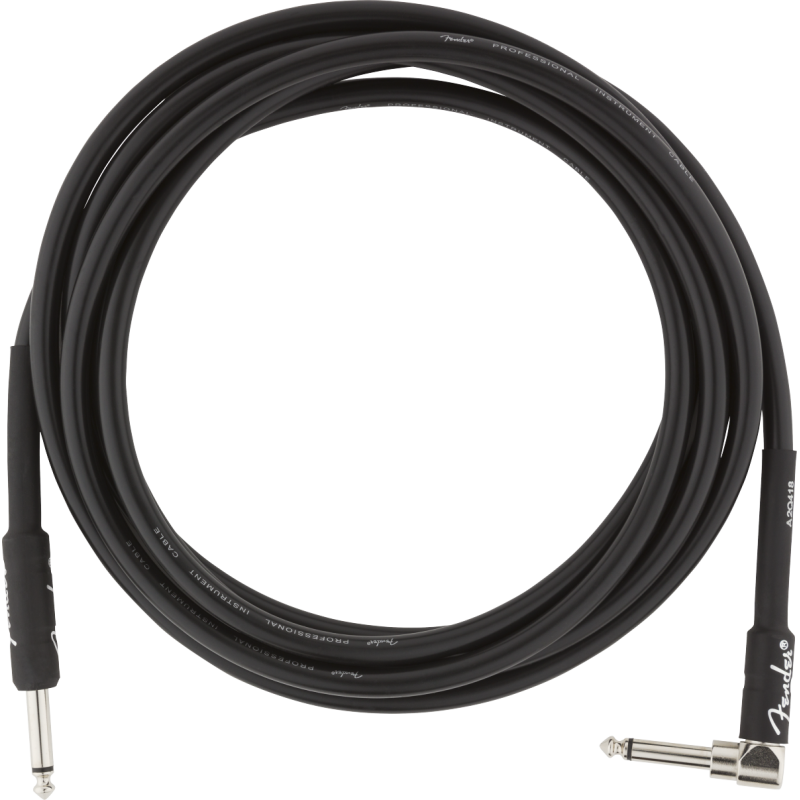 Fender Professional Series Instrument Cable, Straight-Angle, 10', Black - 1