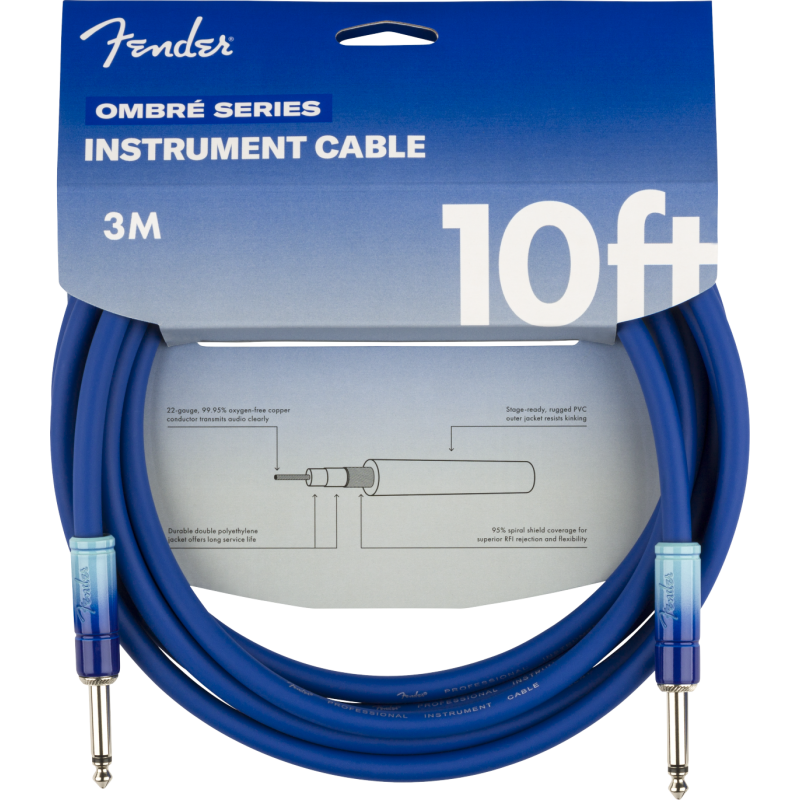 Fender 10' Ombré Cable, Belair Blue - 2