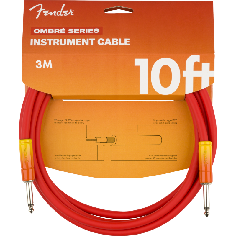 Fender 10' Ombré Cable, Tequila Sunrise - 2
