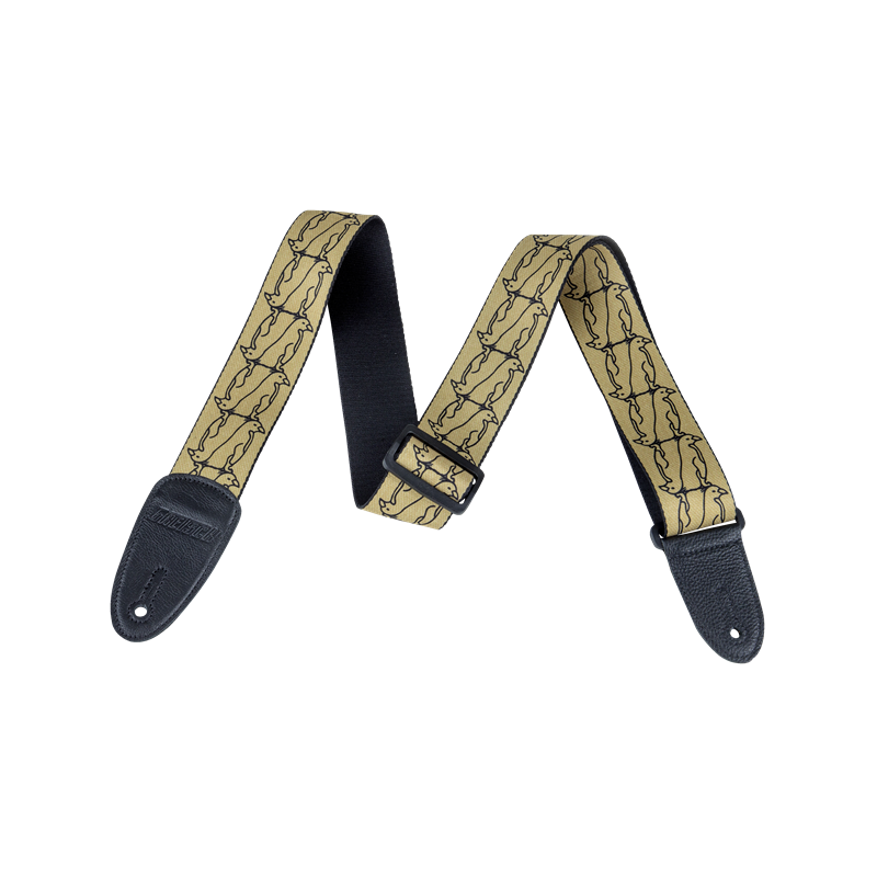 Gretsch  Alternating Gold Penguins Strap, Black - 1