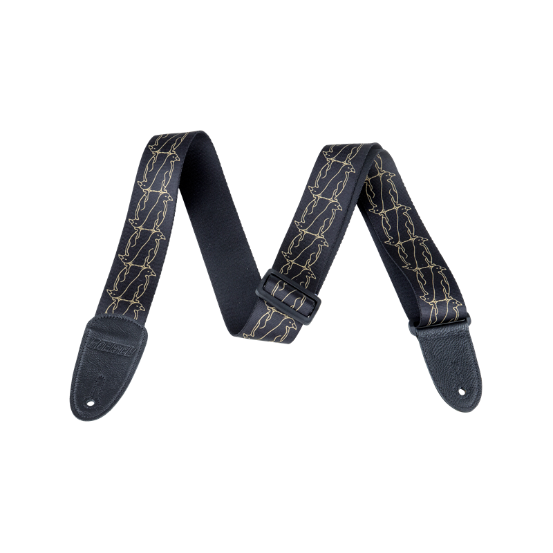 Gretsch  Alternating Black Penguins Strap, Gold - 1