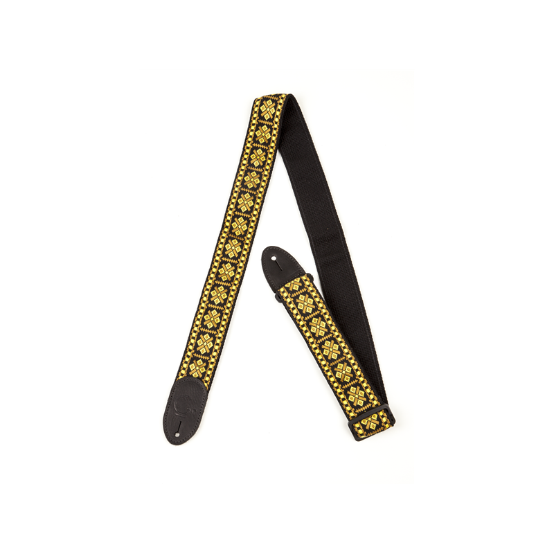 Gretsch G Brand Strap Diamond Black Ends - 1