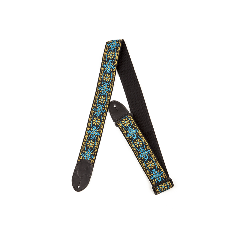 Gretsch G Brand Strap Blue/Orange Black Ends - 1
