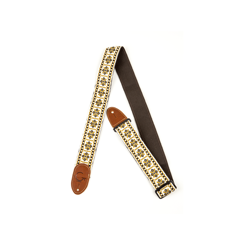Gretsch G Brand Strap Diamond Brown Ends - 1