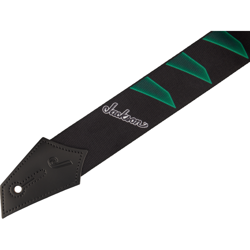 Jackson Strap with Headstock Pattern, Black and Green - 2