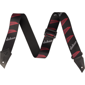 Jackson Strap with Headstock Pattern, Black/Red - 1