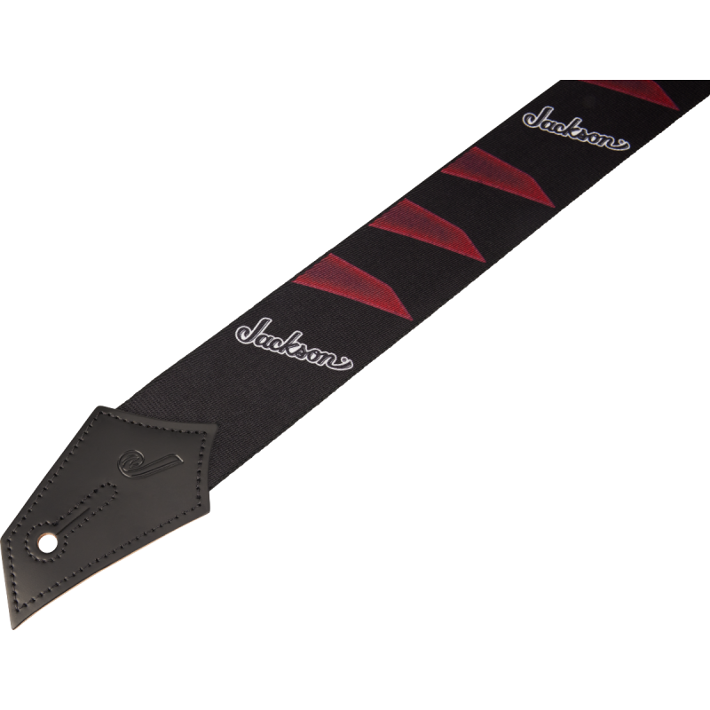 Jackson Strap with Headstock Pattern, Black/Red - 2