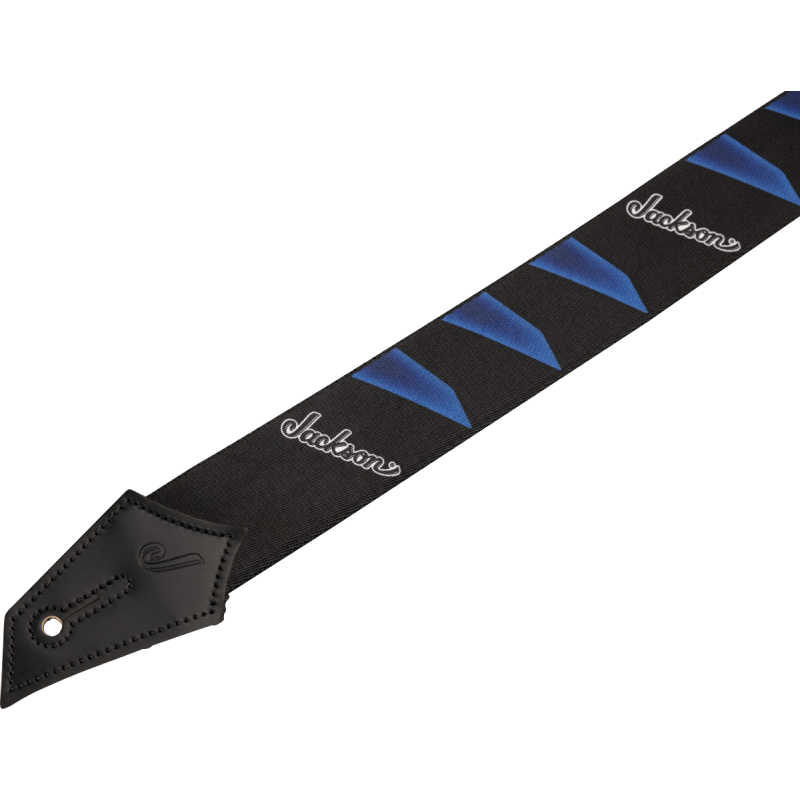 Jackson Strap with Headstock Pattern, Black and Blue - 2