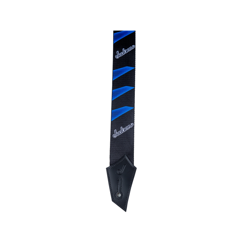 Jackson Strap with Headstock Pattern, Black and Blue - 3