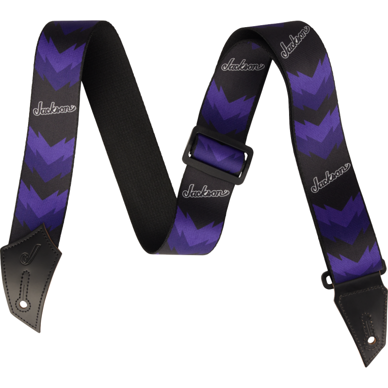 Jackson Strap with Double V Pattern, Black and Purple - 1