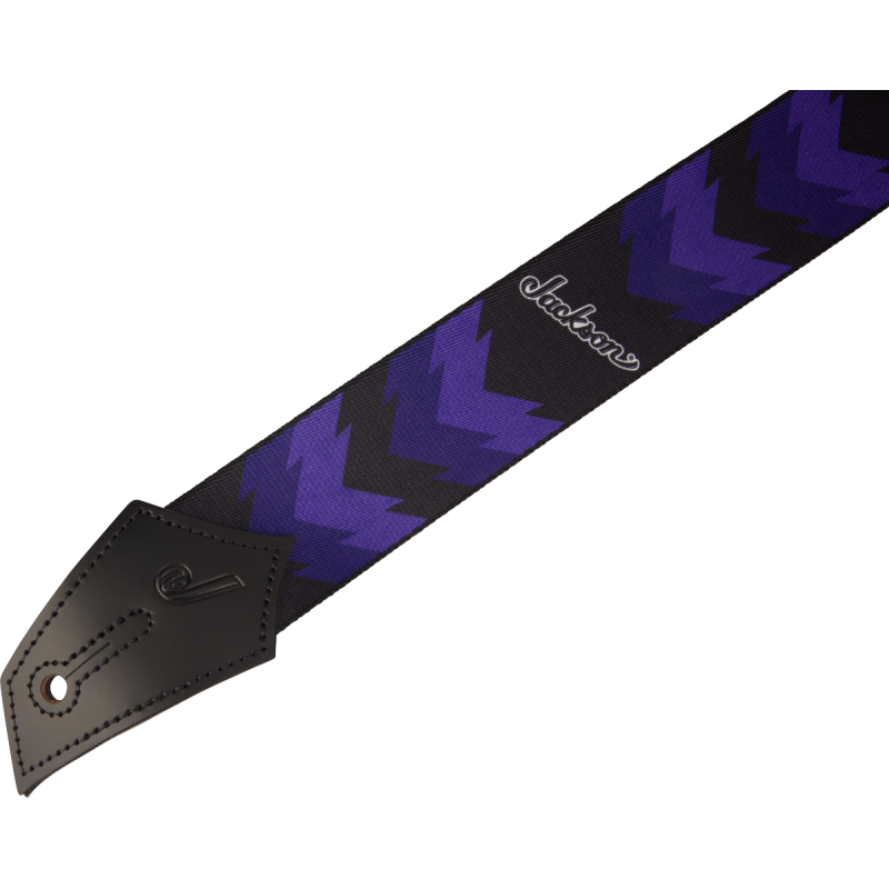 Jackson Strap with Double V Pattern, Black and Purple - 2