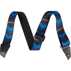 Jackson Strap with Double V Pattern, Black and Blue - 1