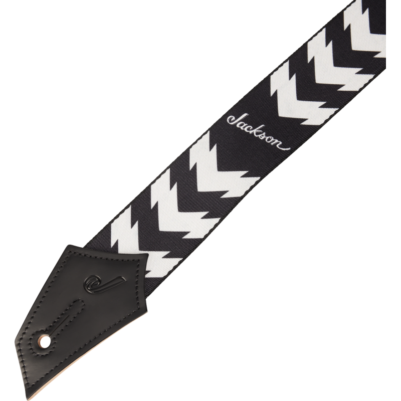 Jackson Strap with Double V Pattern, Black and White - 2