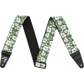 Fender 2" Hawaiian Strap, Green Floral - 1