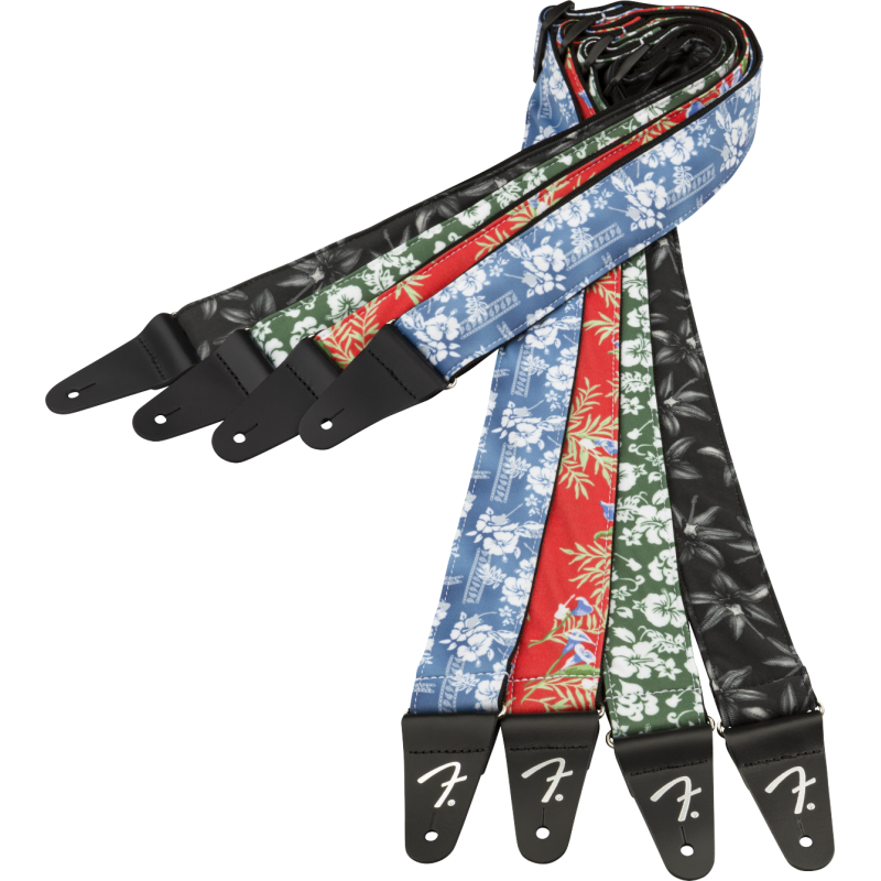Fender 2" Hawaiian Strap, Green Floral - 4