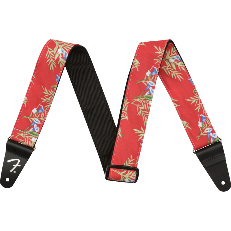 Fender 2" Hawaiian Strap, Red Floral - 1