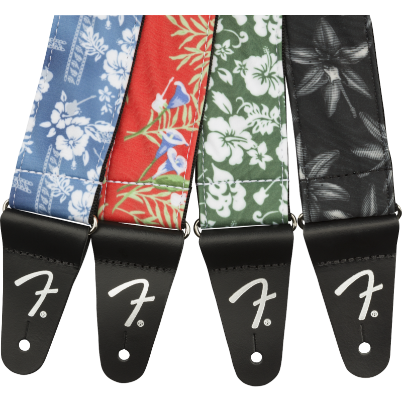 Fender 2" Hawaiian Strap, Red Floral - 3